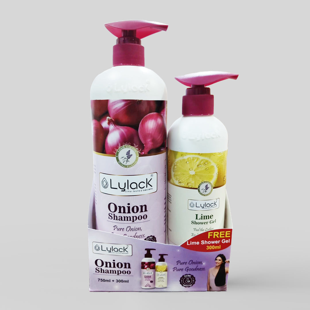 Lylack Onion Shampoo 750 ml +Free 300 ml Lylack Lime Shower Gel